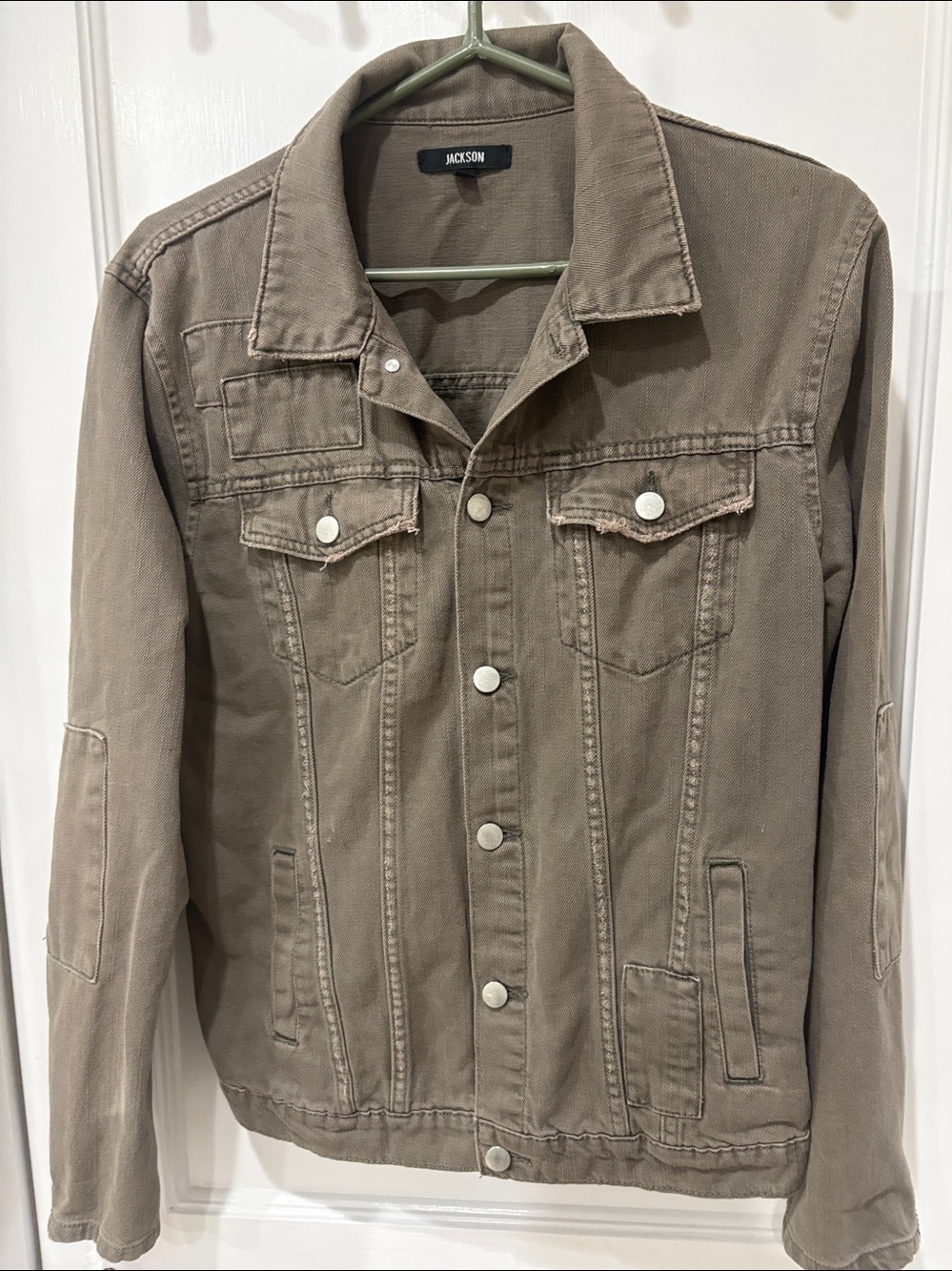 JACKSON Olive Green  Cotton Jean Jacket